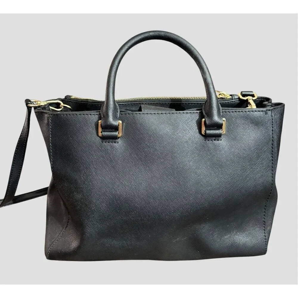 Michael Kors Kellen Black Medium Saffiano Tote Crossbody - Picture 3 of 11